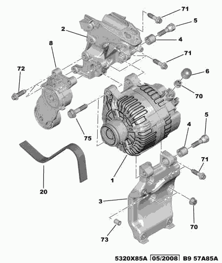 Land Rover 5705 AS - Poulie, alternateur www.autovaste.com