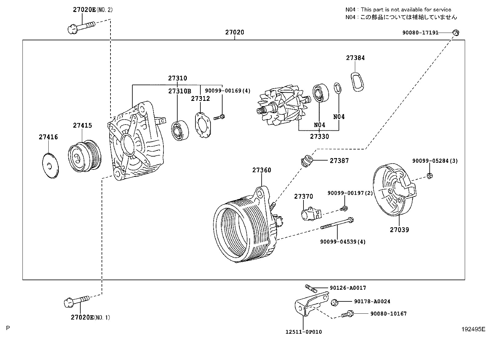 LEXUS 274150W010 - Poulie, alternateur www.autovaste.com