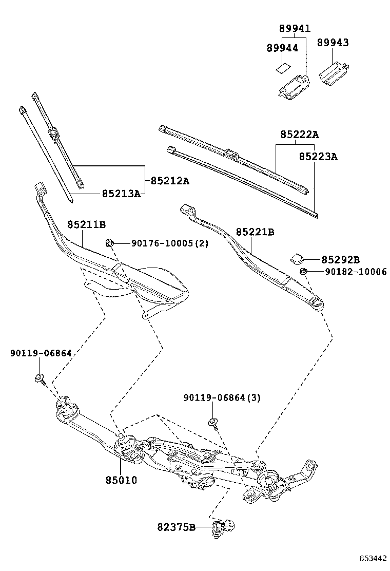 LEXUS 85212-48171 - Balai d'essuie-glace www.autovaste.com